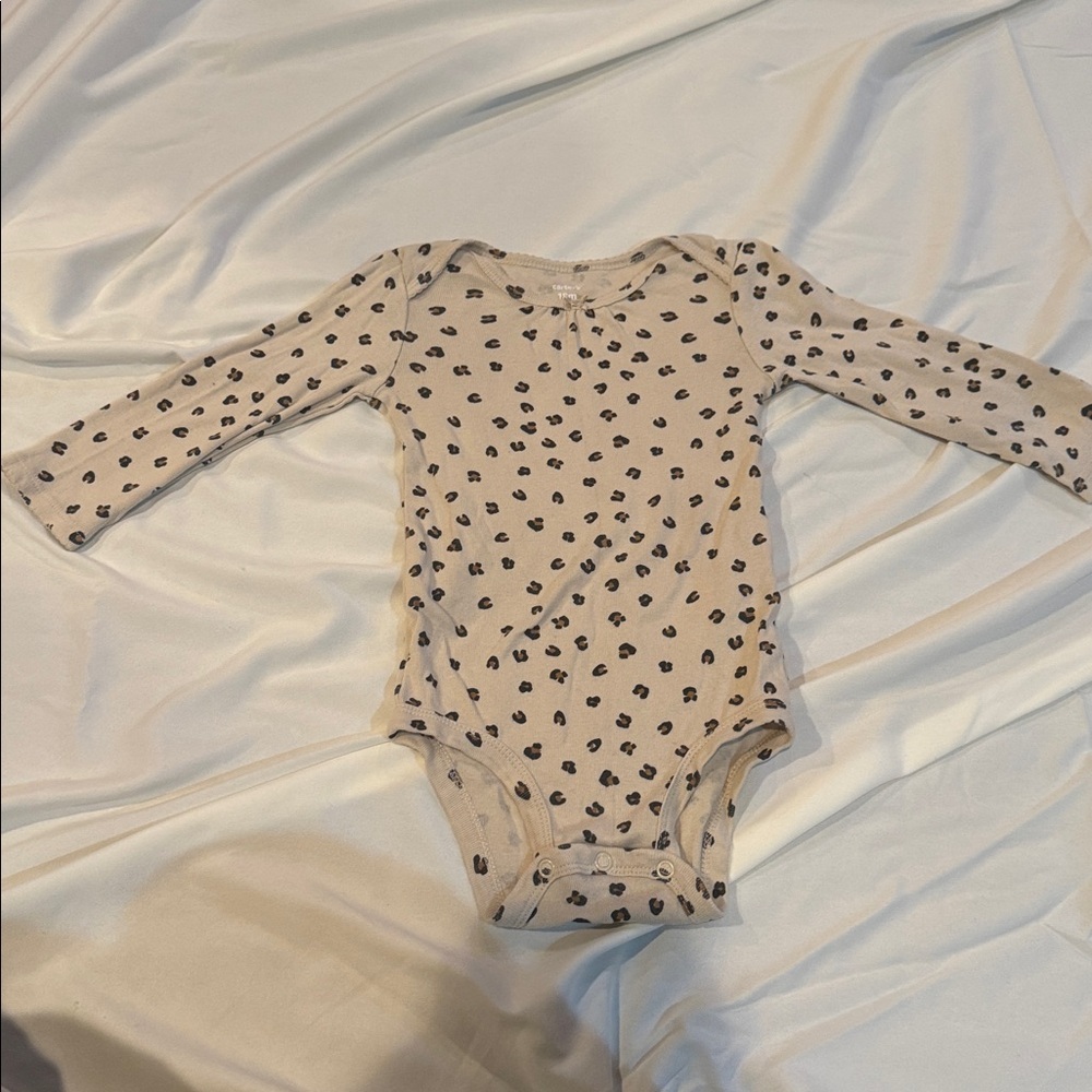 Carter's Tan and Black Leopard Print Baby Bodysuit